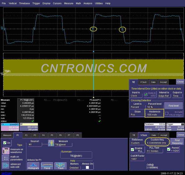 圖三 使用TIE的缺省設置,Hysteresis值為500mdiv