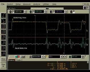 測量BGA封裝中的并發(fā)開關(guān)噪聲。