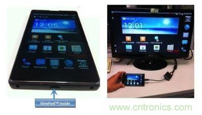 SlimPort支持新一代智能機和平板電腦連接至任何高清顯示設備，并兼容MyDP標準