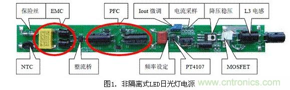 非隔離式LED日光燈驅動電源