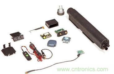 順時針方向依次為電池組、GPS天線、發(fā)射/接收單元和磁力安裝支架