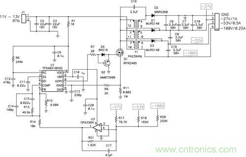 圖 1 這種獨特的拓撲結構可提供非常好的交叉調節，奧妙何在？