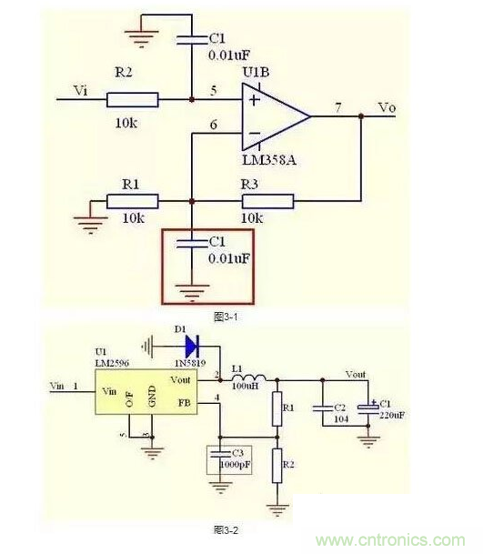 2、不要在運放輸出直接并接電容