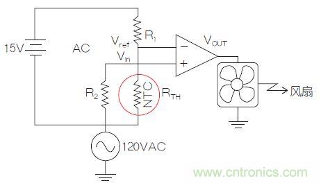 圖2:測溫電橋電路。