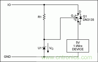 為5V 1-Wire&reg;從器件提供過壓保護