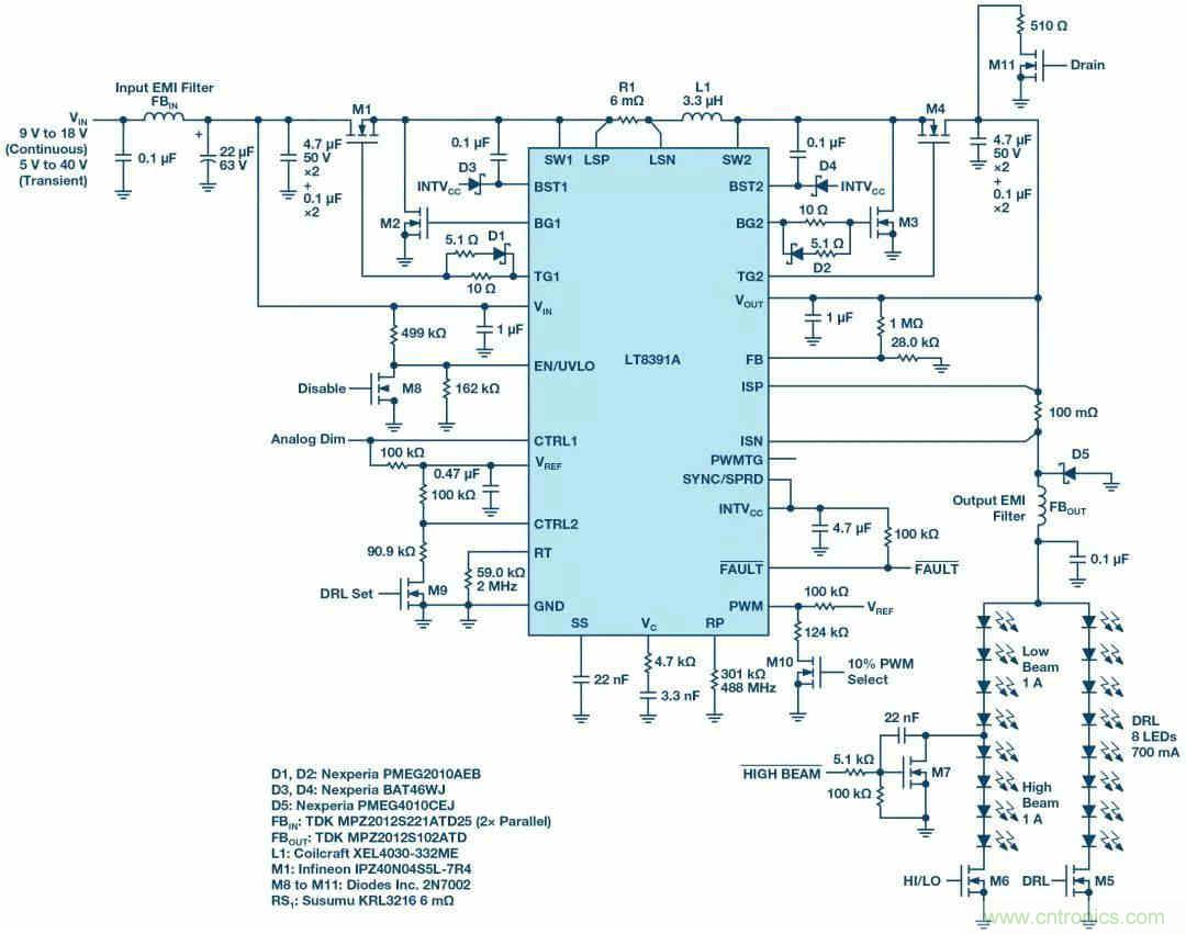 一顆芯驅(qū)動整個車前燈組，這個控制器是怎么做到滴？