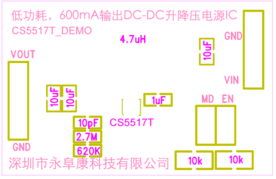 如何運(yùn)用升降壓芯片CS5517實(shí)現(xiàn)鋰電池穩(wěn)定輸出3.3V/3.6V（1.2-5V）的電壓？